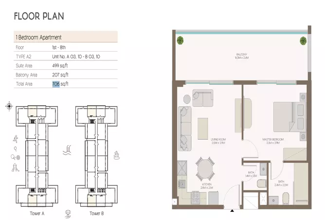 Equiti Home — 1BR floor plan