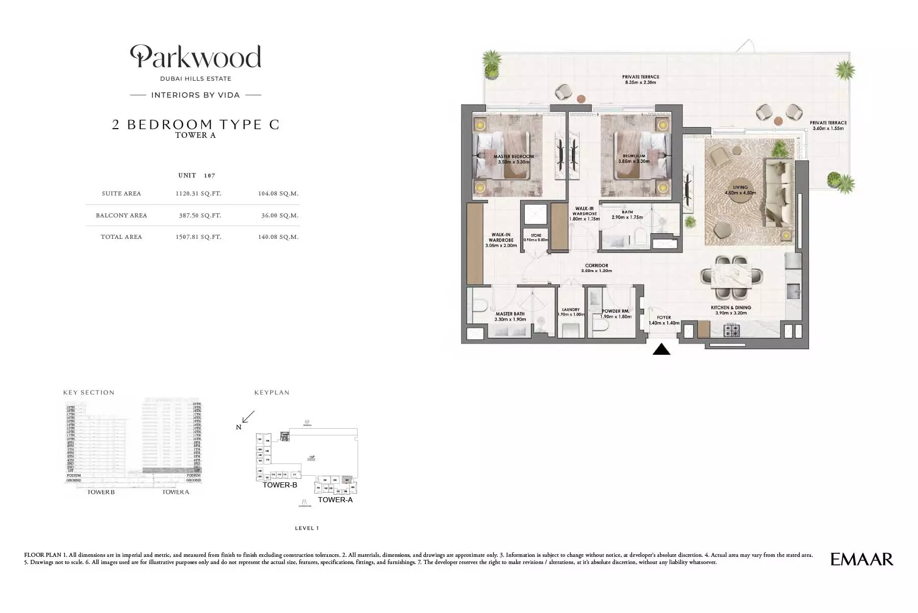Parkwood Type C-Tower A, 2 beds