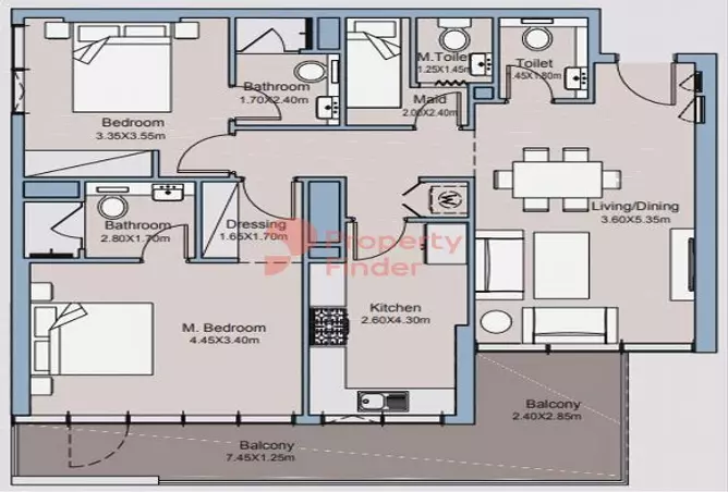 Talia Residences — 2BR floor plan