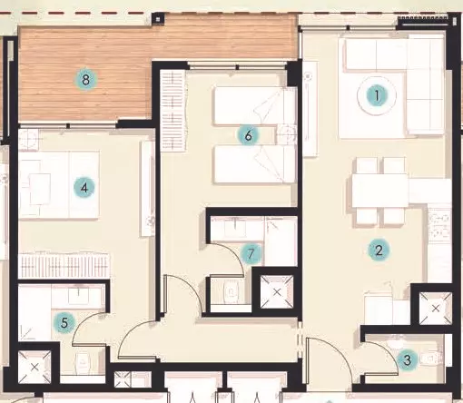 صورة مخطط ارضية الوحدة