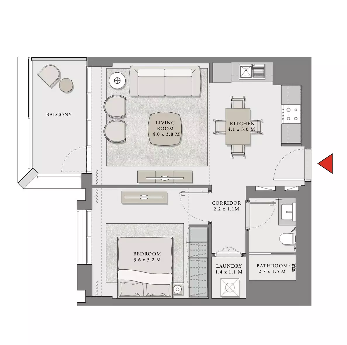 Creek Beach Lotus Unit 05, Level 02-11 Building 2, 1 bed