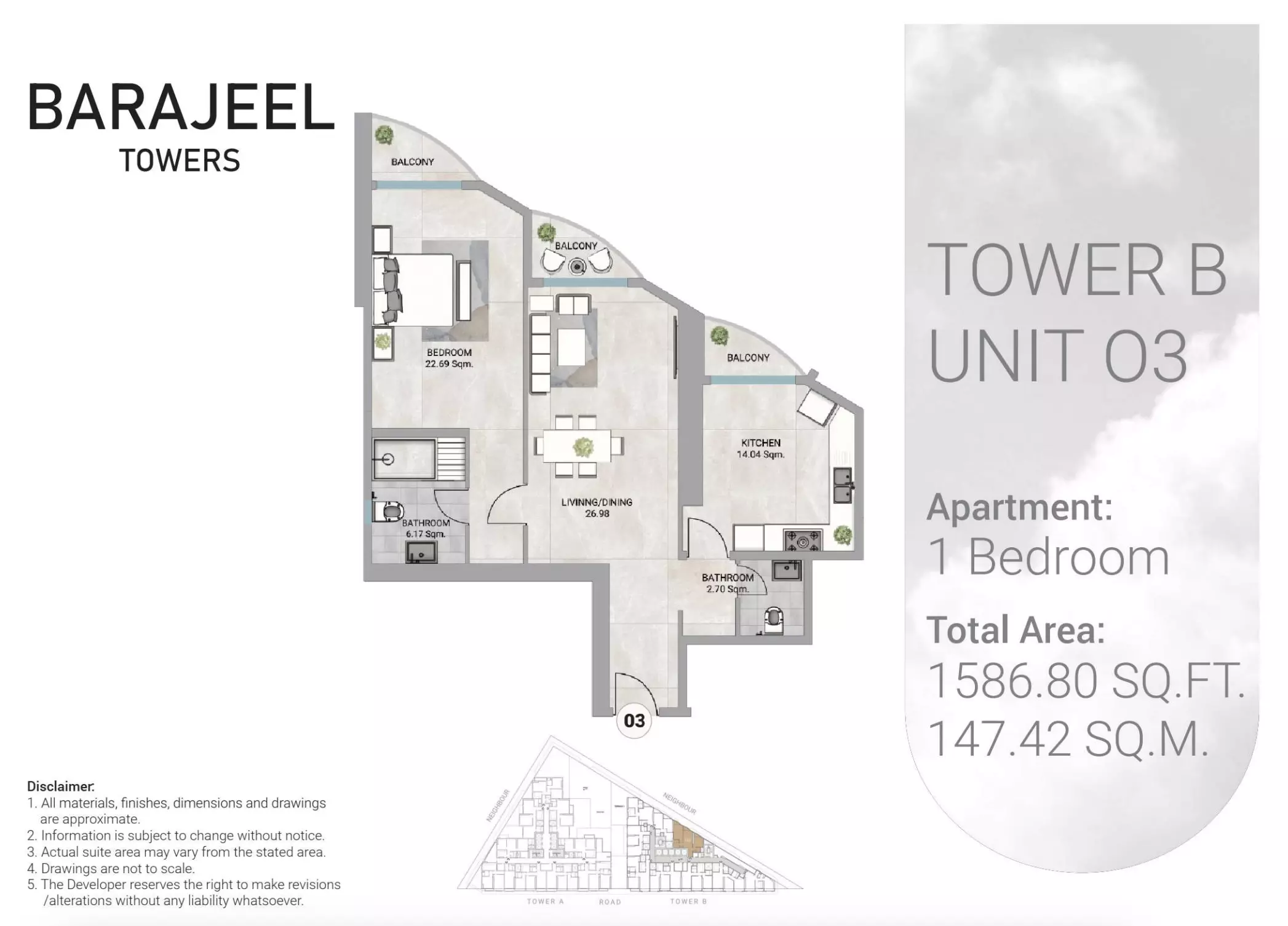 Barajeel Towers - Type 03-Tower B Floor Plan
