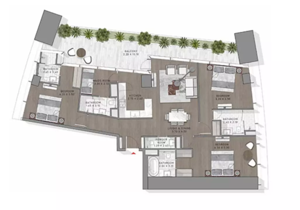 Safa Two Type 19, 3 beds