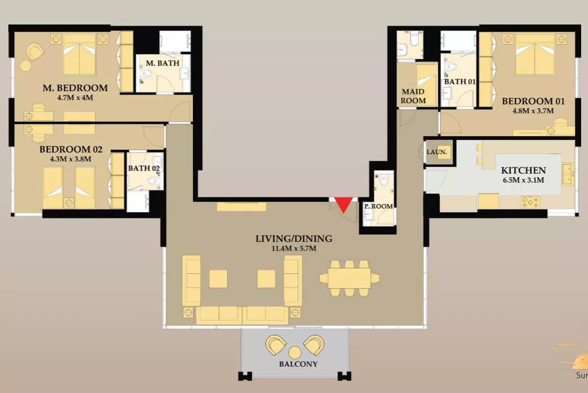 صورة مخطط ارضية الوحدة