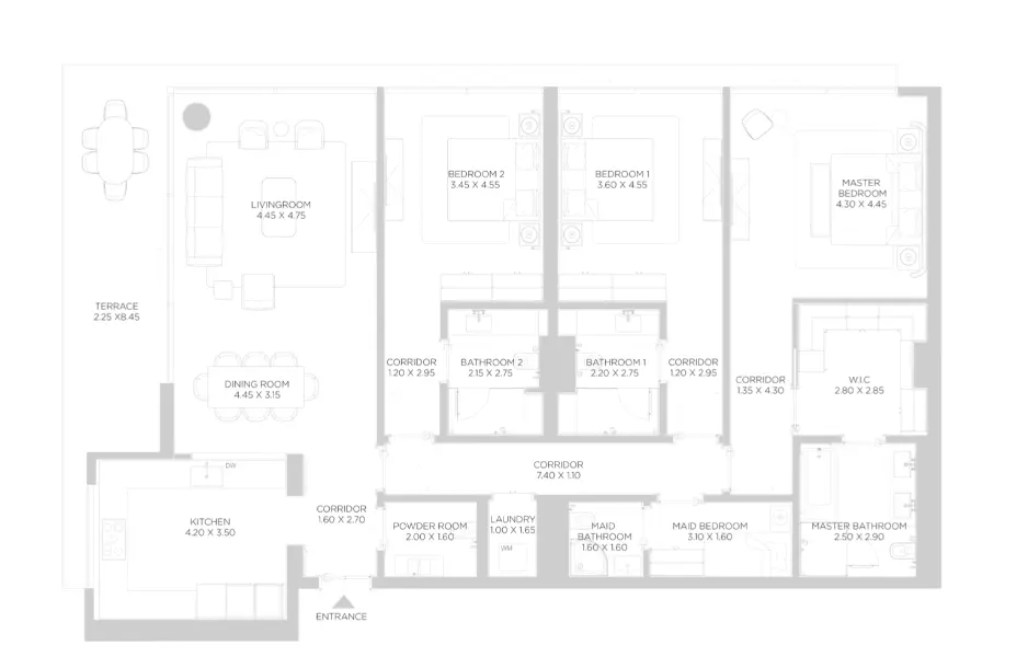 Rixos Phase 2 By Nakheel B2-Type A, 3 beds