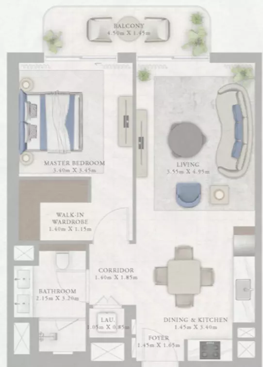 Marina Views Type 7-Tower2, 1 bed