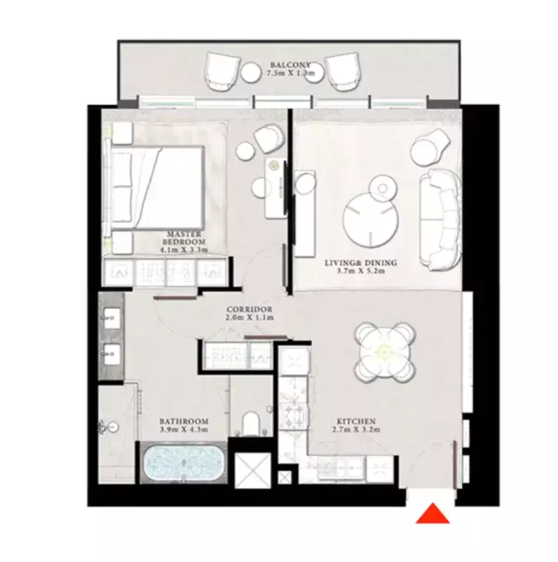 St Regis The Residences T2-Type C, 1 bed