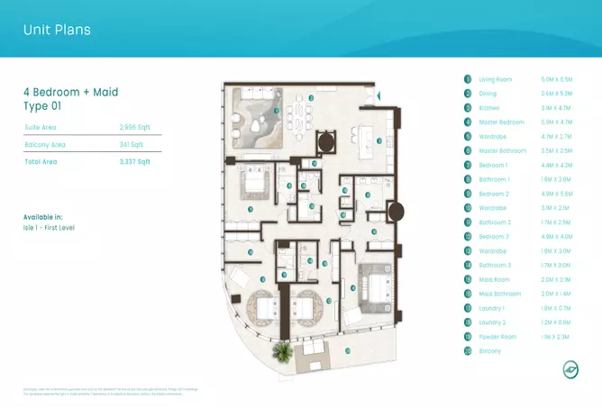 La Mer By Elie Saab — 4BR floor plan
