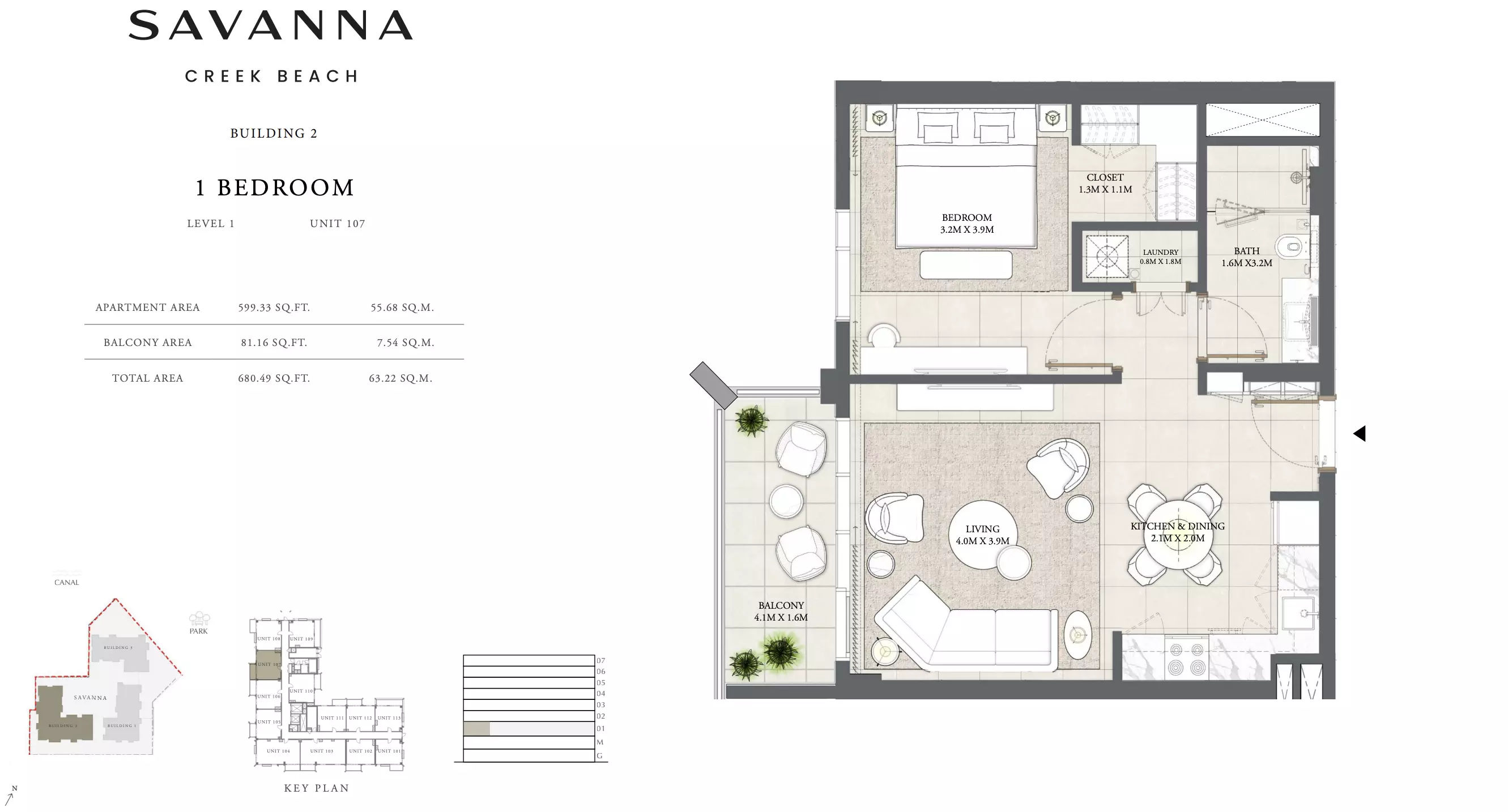 Savanna Level 1 - Unit 107, 1 bed