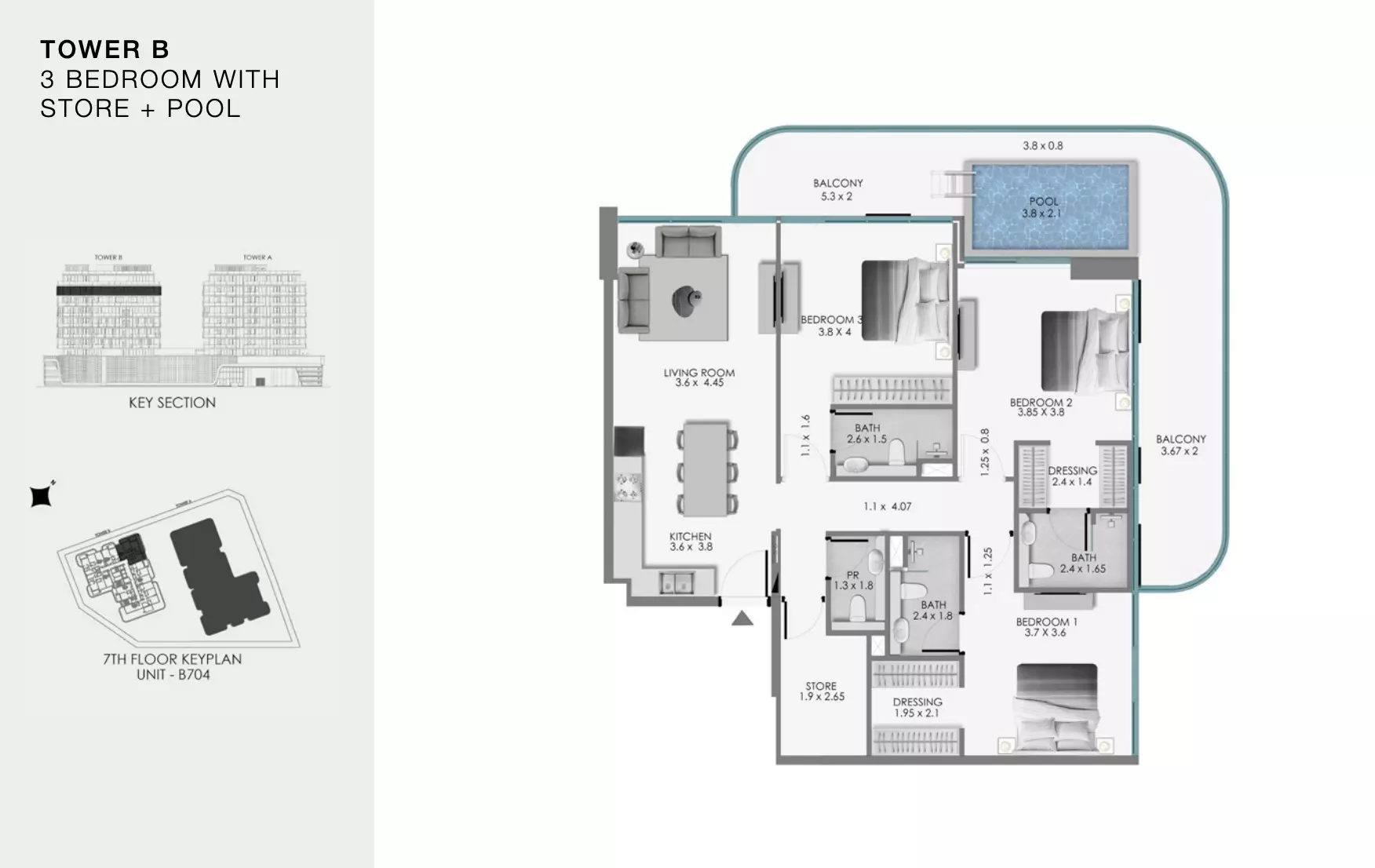 Ocean Bay by Samana Type B605, 3 beds