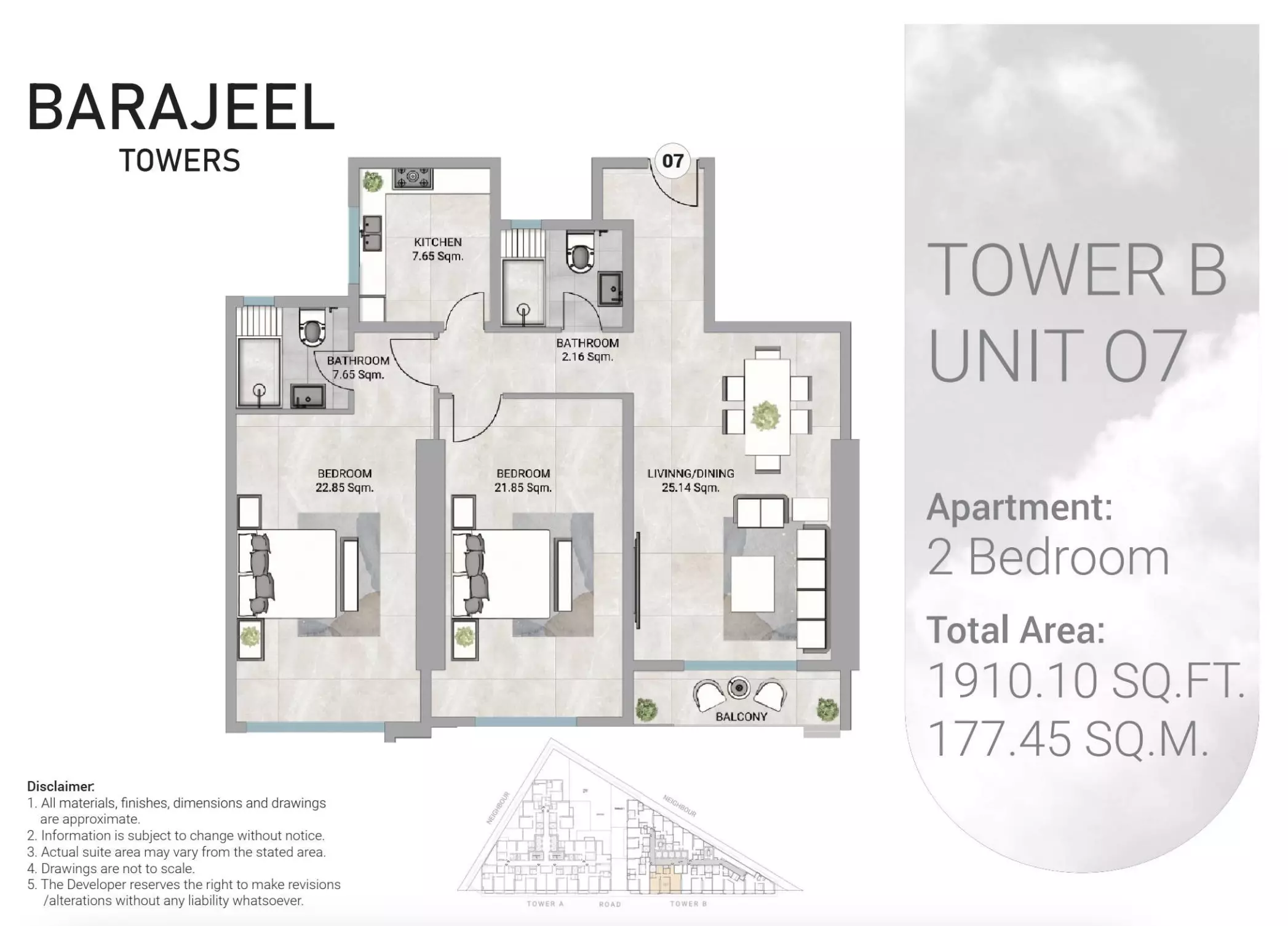 Barajeel Towers - Type 07-Tower B Floor Plan
