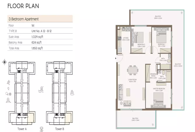Equiti Home — 3BR floor plan