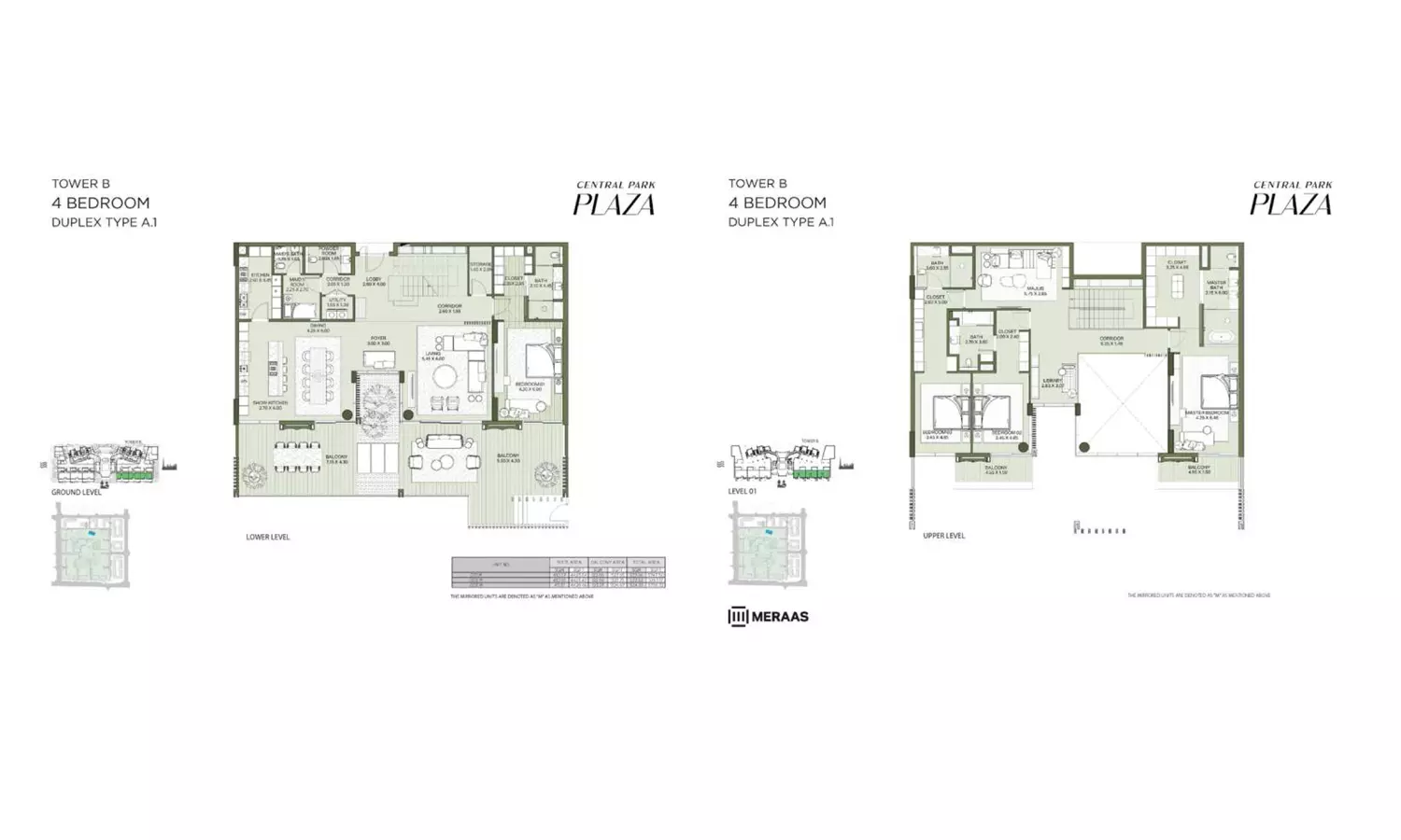 Central Park Plaza Tower B-Type A1, 4 beds