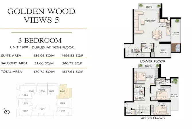 Golden Wood Views 5 — 3BR floor plan