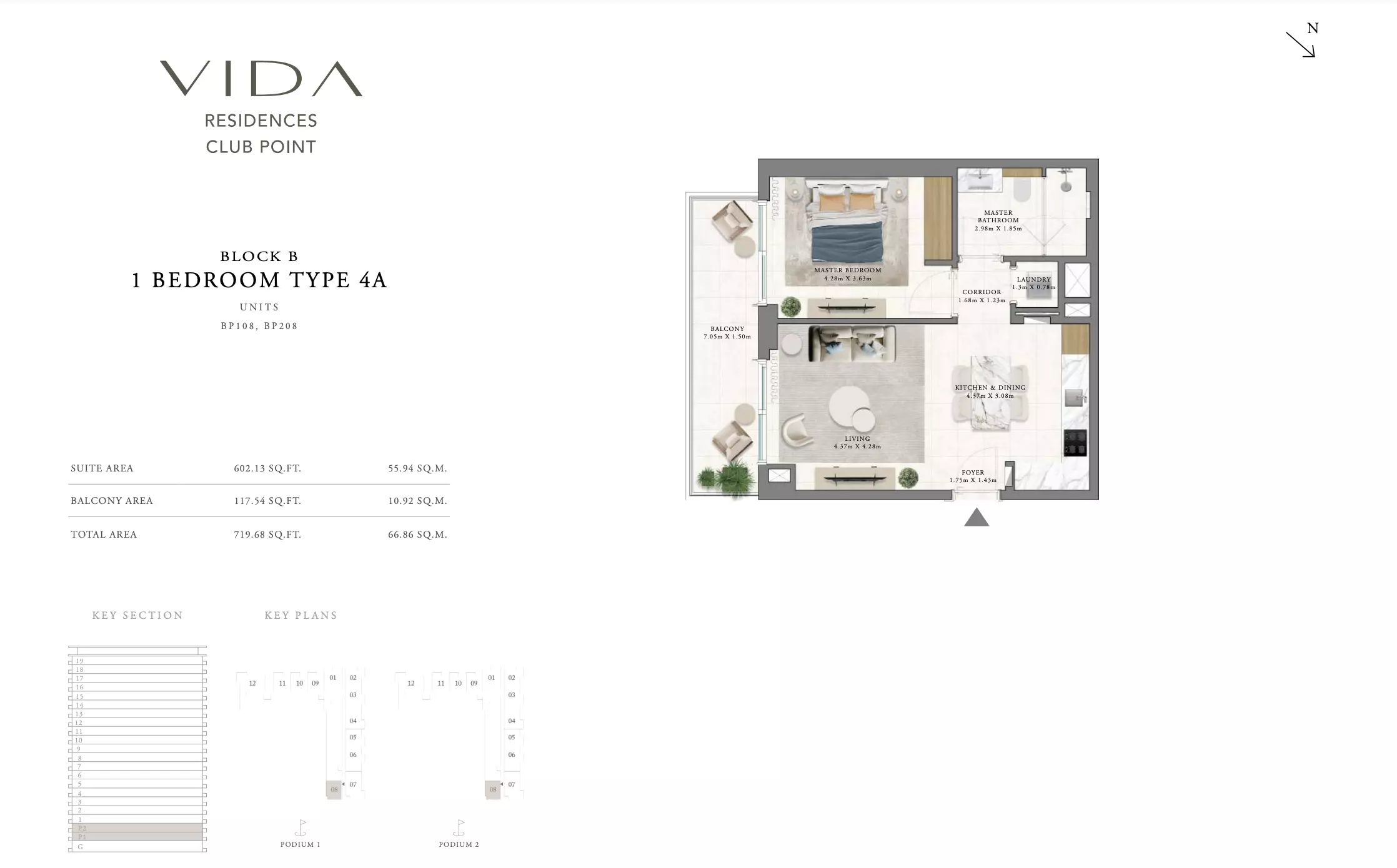 Vida Residences Club Point Type 4 A - Block B, 1 bed
