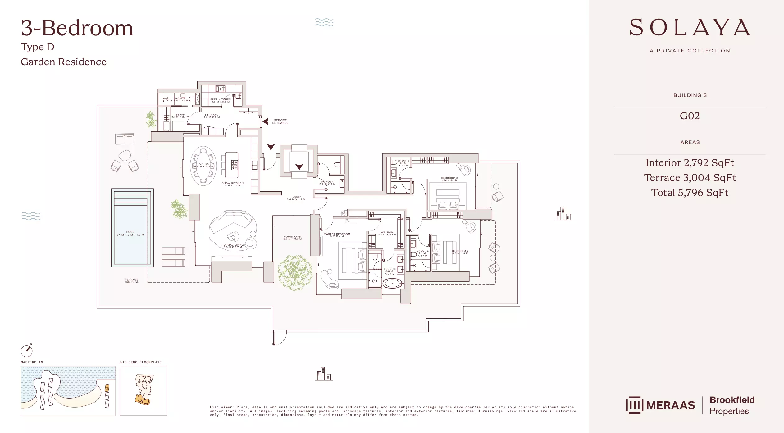 Solaya 1,2 and 3 Type D Garden Residence - T3, 3 beds