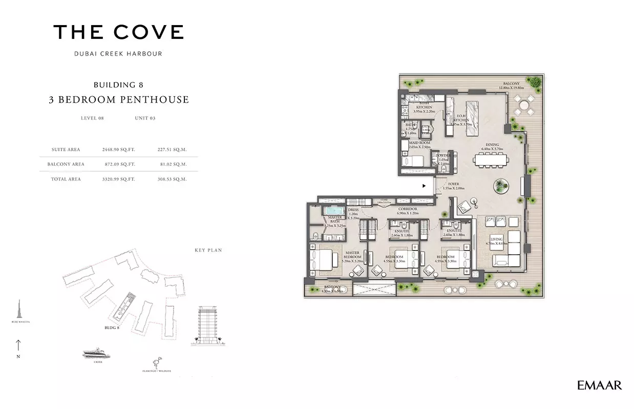 The Cove Phase 2 By Emaar Building 8 - Level 08, Unit 03, 3 beds