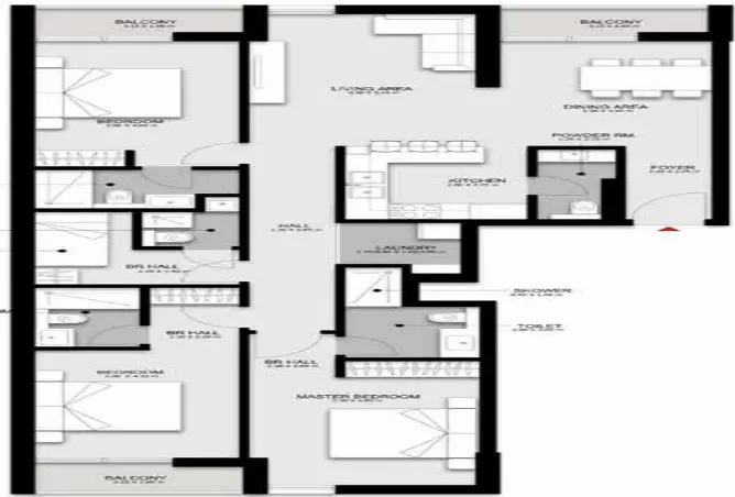 Darb By Alef Group — 3BR floor plan