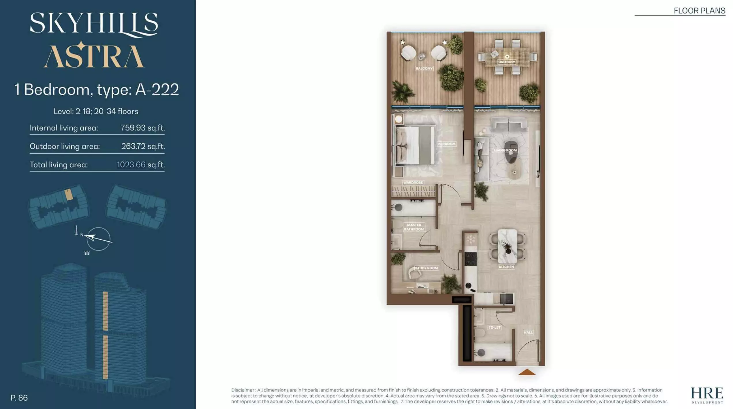 Skyhills Astra Type A-222, 1 bed