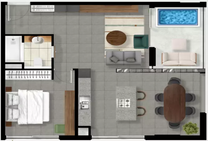 izzzi.life Lime — 1BR floor plan