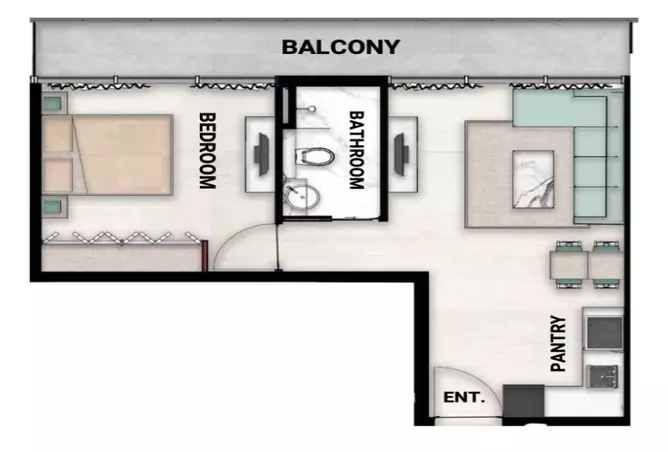 Dusit Rijas Residence — 1BR floor plan