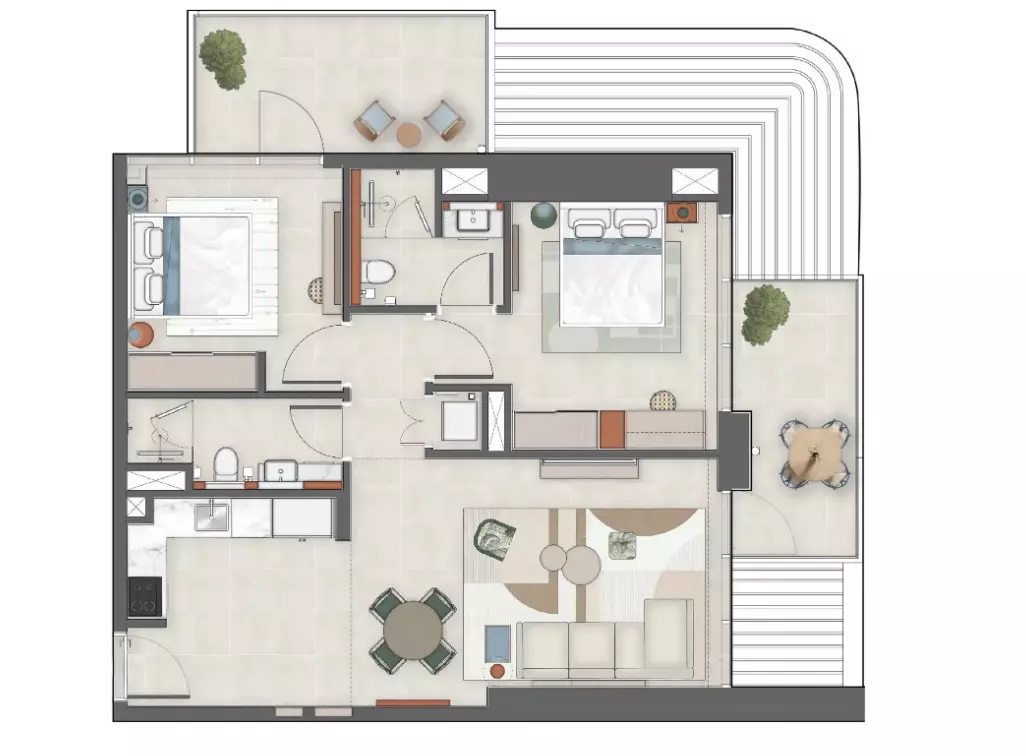 صورة مخطط ارضية الوحدة