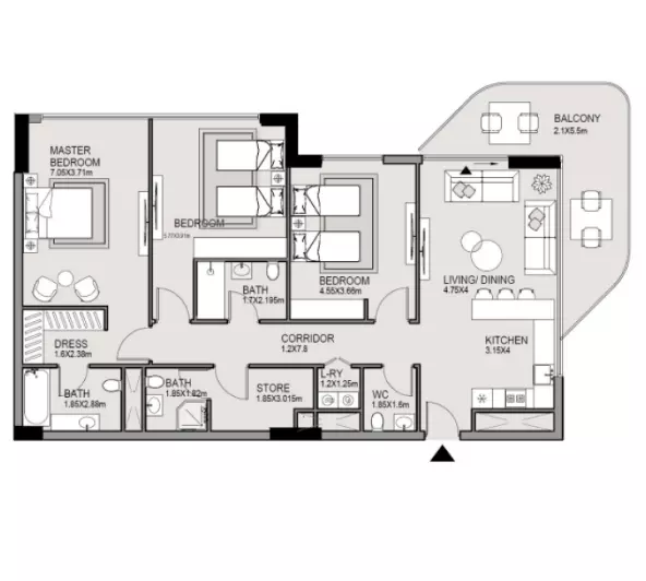 صورة مخطط ارضية الوحدة