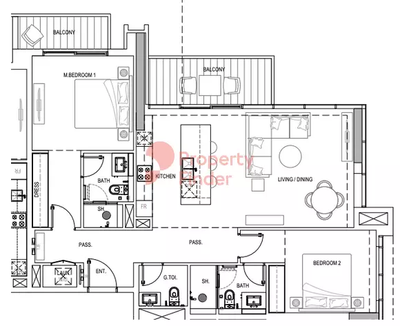 Kensington Waters Tower A Type A, 2 beds