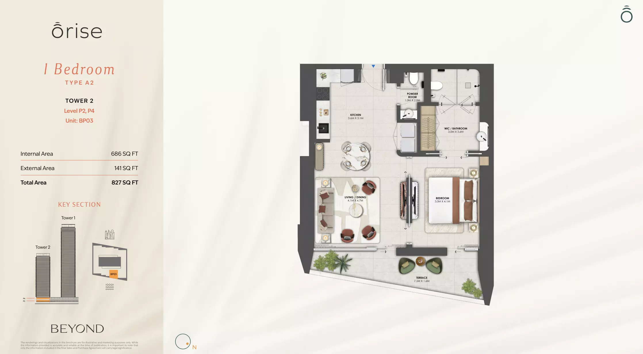 Orise by Beyond Type A2 - T2, 1 bed