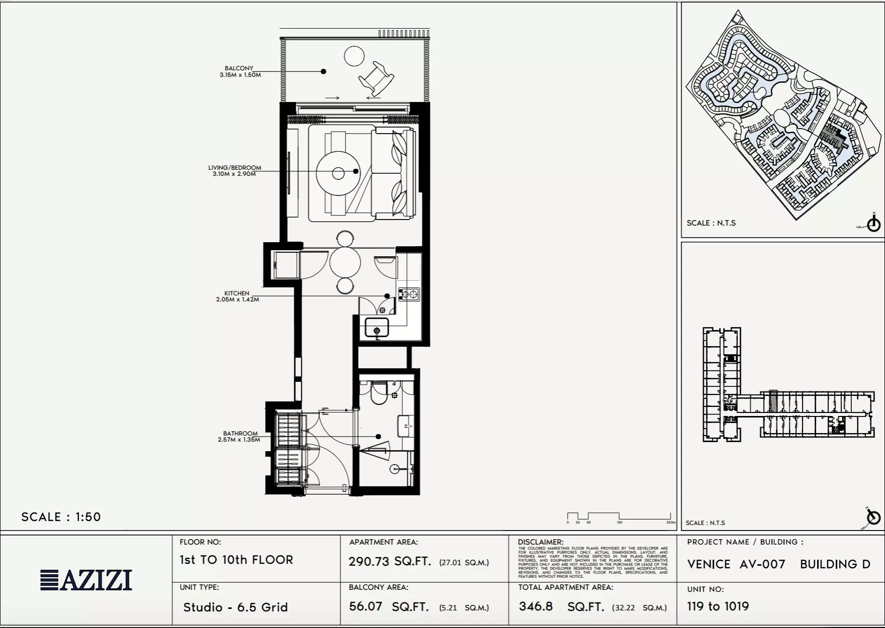 Azizi Venice 7 Type 119-Building D, studio