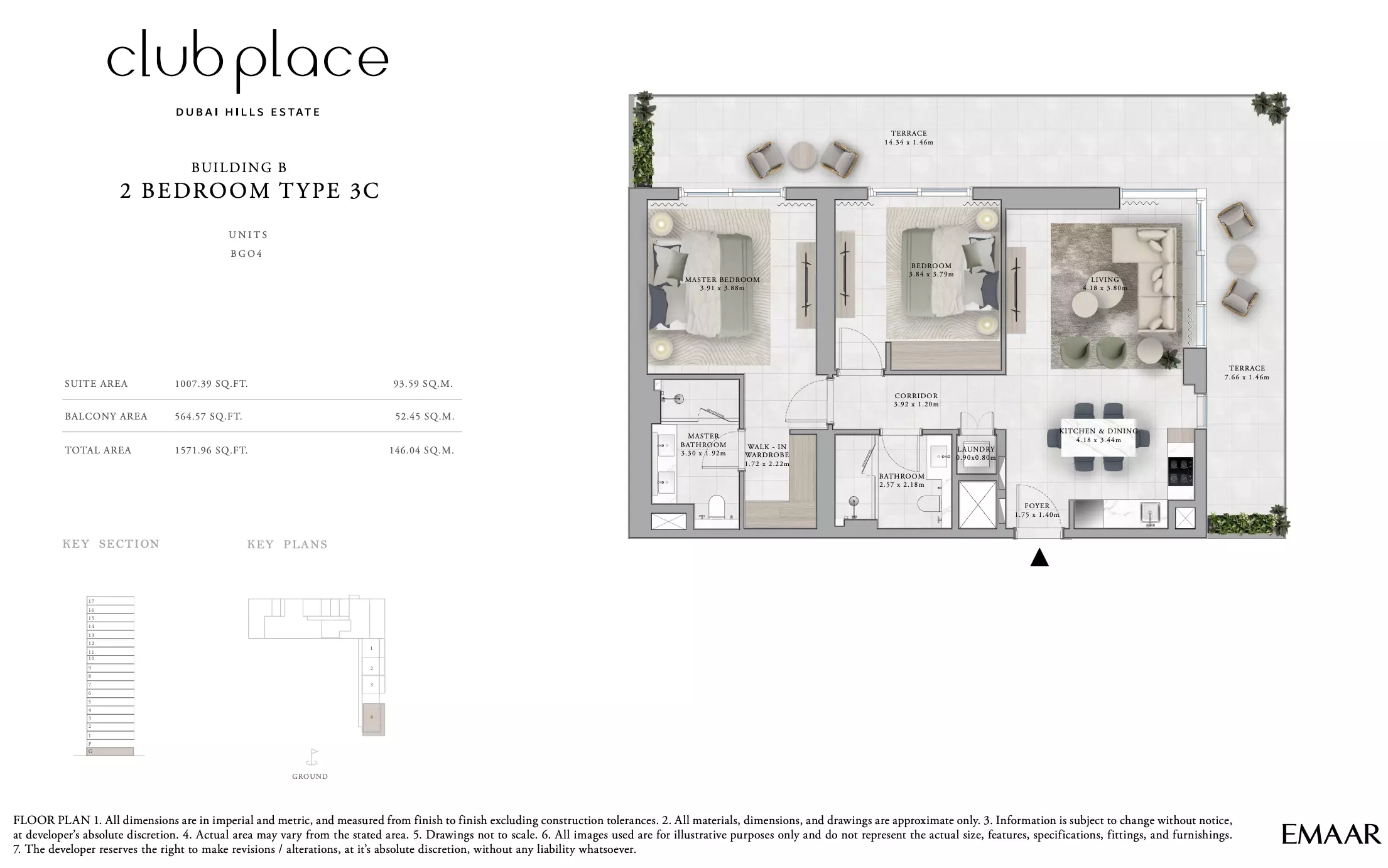 Club Place — 2BR floor plan