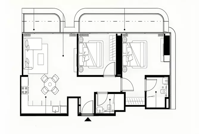Azizi Wares — 2BR floor plan