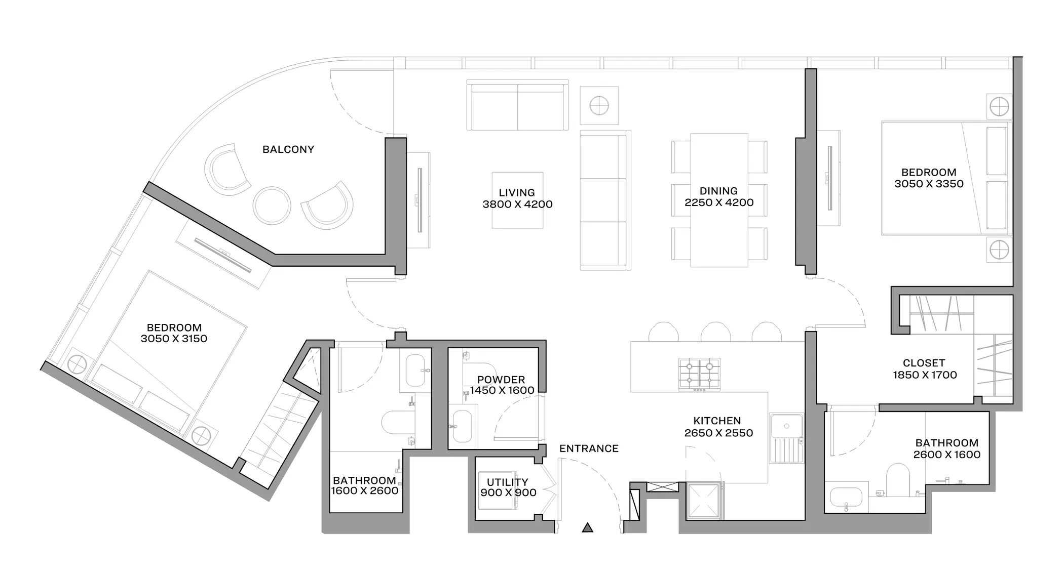 Aquamarine Beach Residences — 2BR floor plan