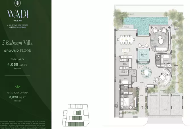 Wadi Villas By Arista — 5BR floor plan