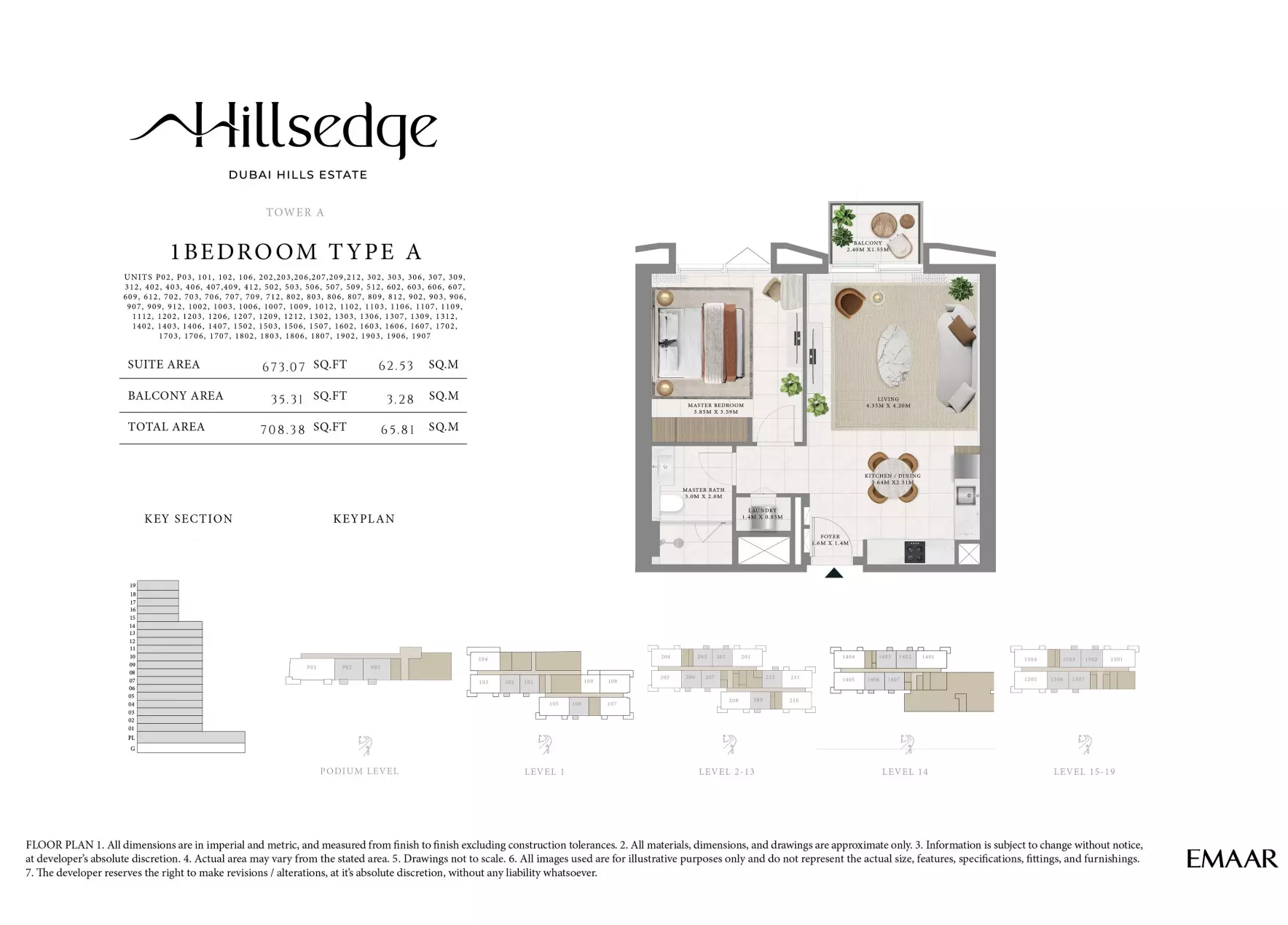 Hillsedge — 1BR floor plan
