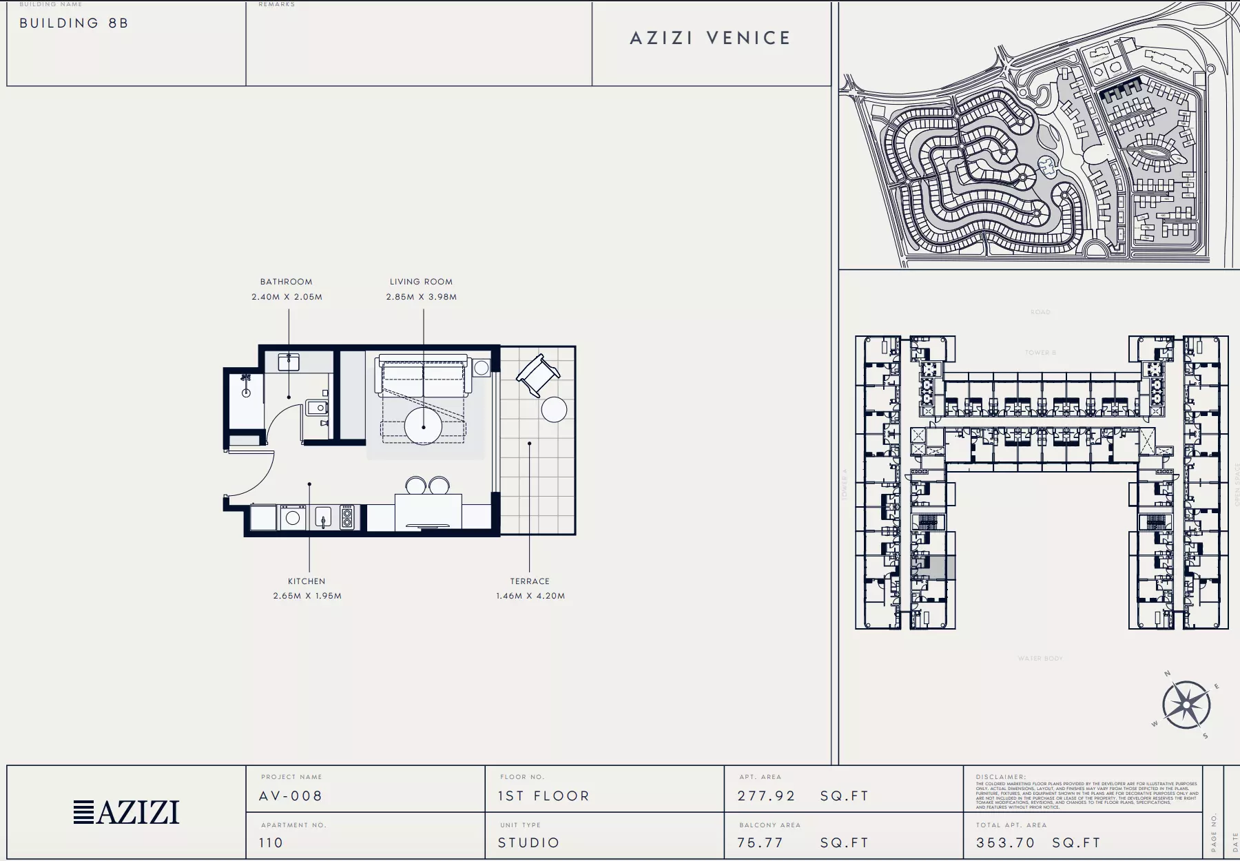Azizi Venice 8 Type 110-Building B, studio