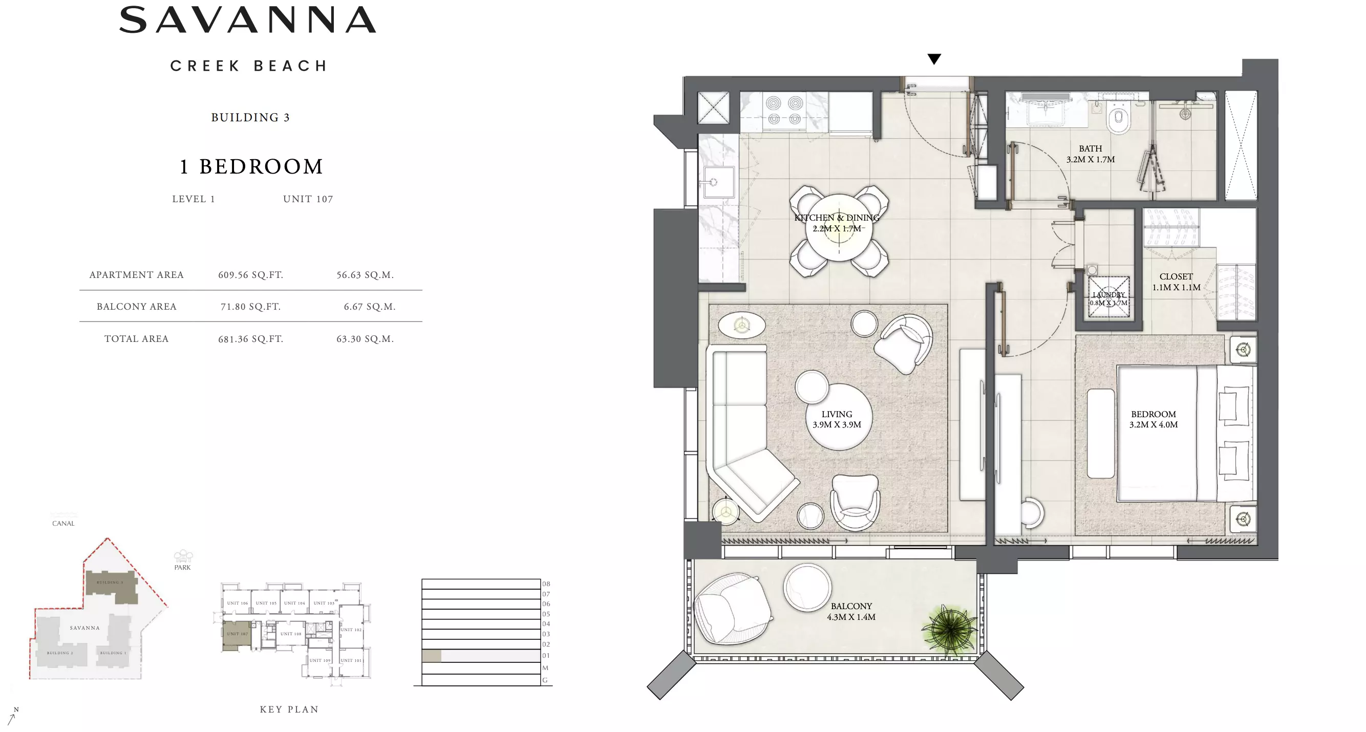 Savanna Level 1 - Unit 107, 1 bed