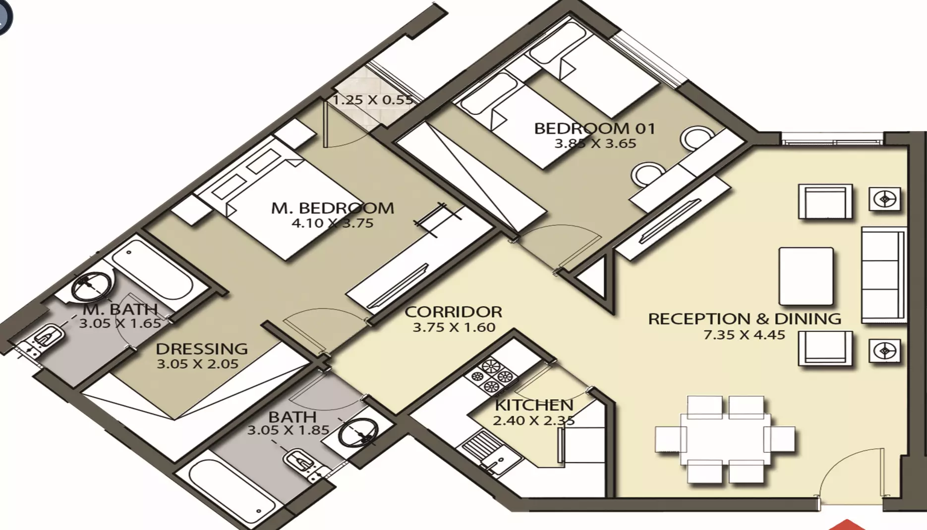 صورة مخطط ارضية الوحدة