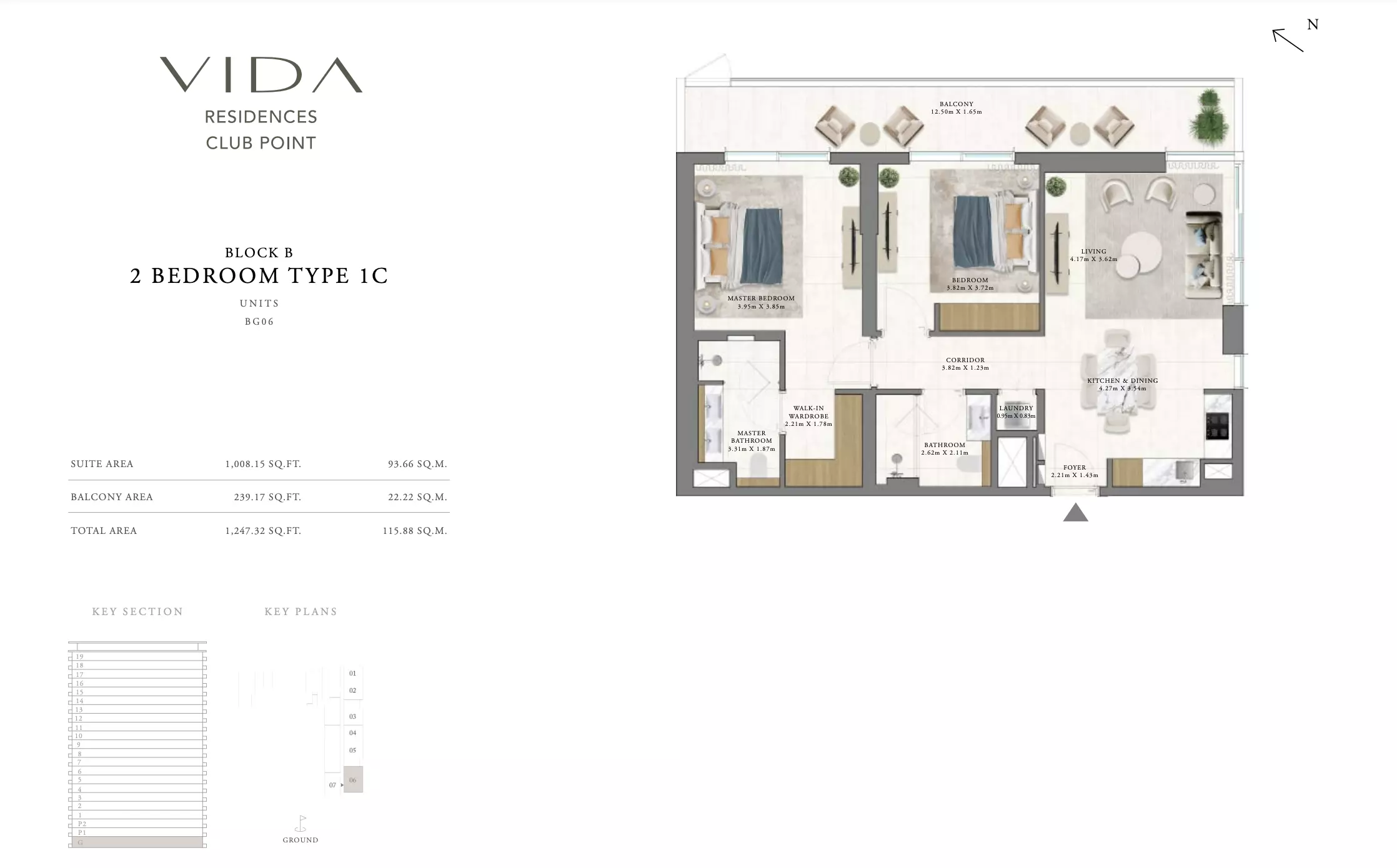 Vida Residences Club Point — 2BR floor plan