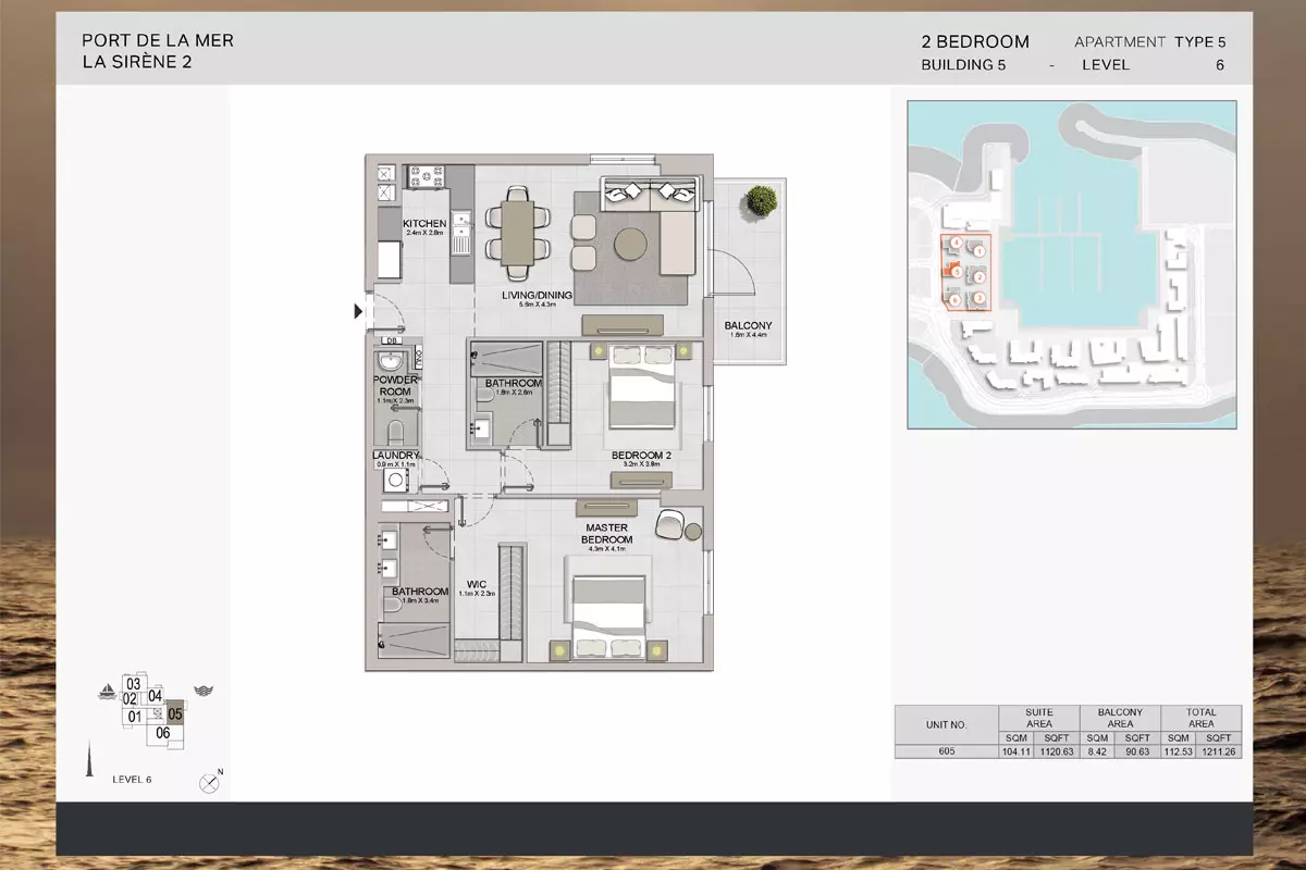 La Sirene Phase 2 By Meraas Type 5-Building 5, 2 beds