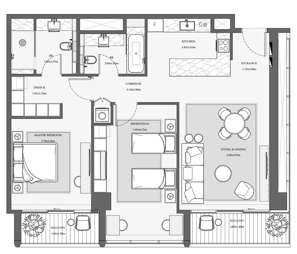 Verve City Walk Tower B-Type 9, 2 beds