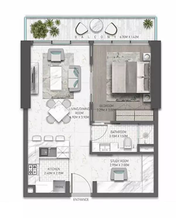 Golf Greens Type 11 - 2, 1 bed
