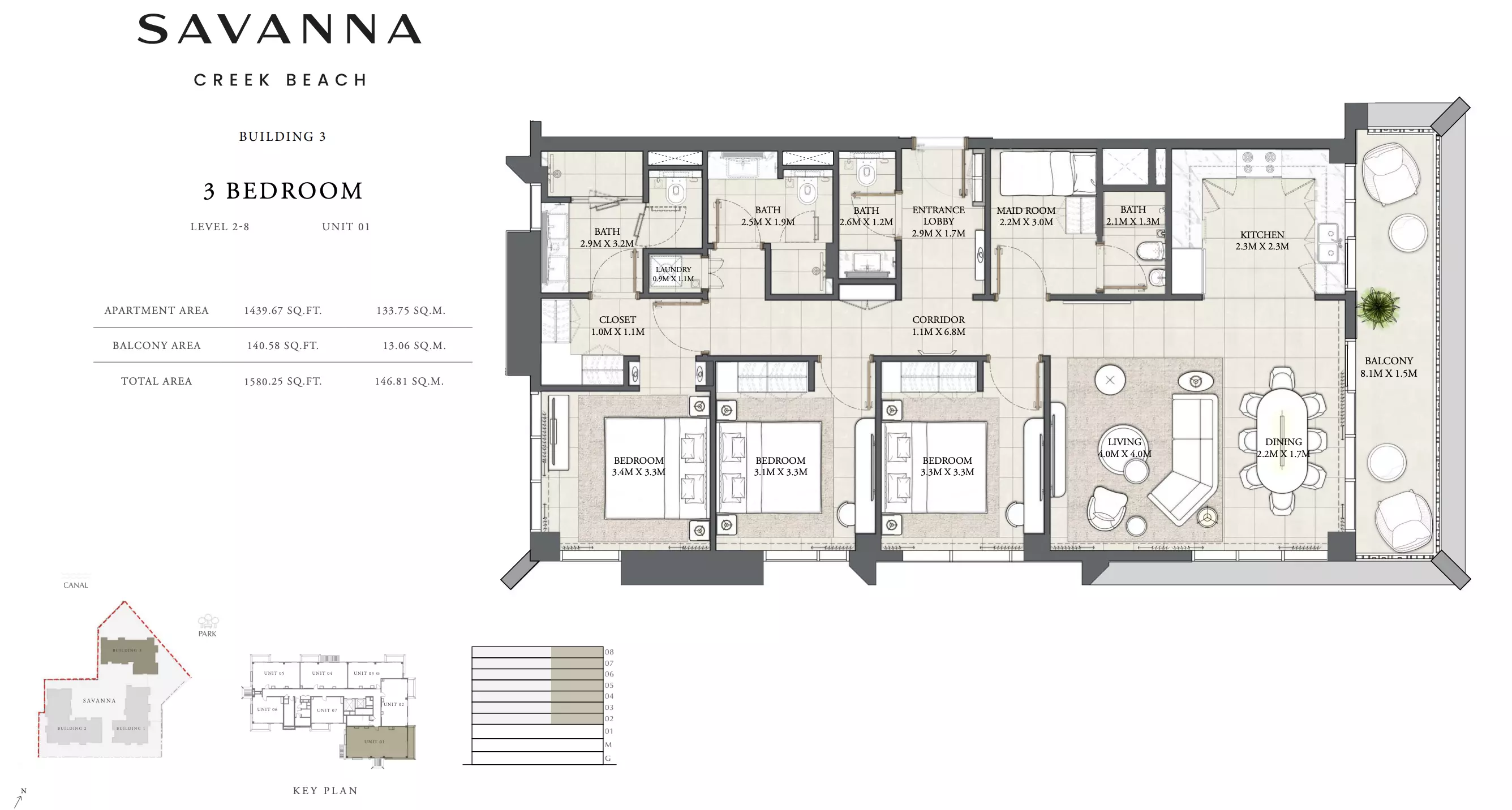 Savanna Level 2-8 - Unit 01, 3 beds