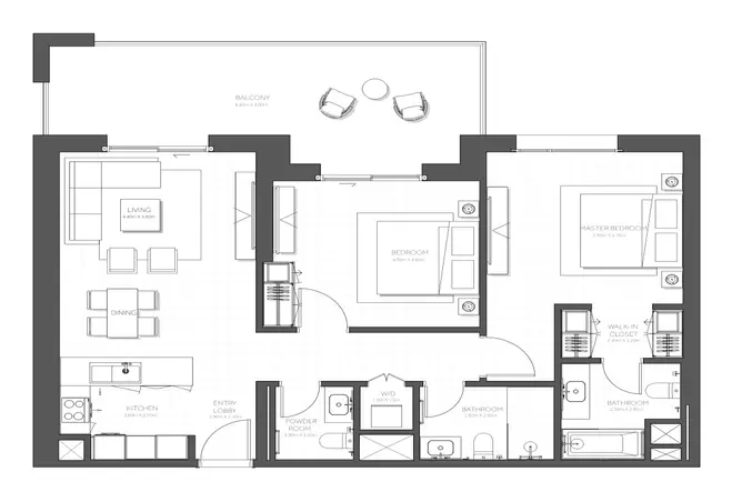Citrine Residence — 2BR floor plan