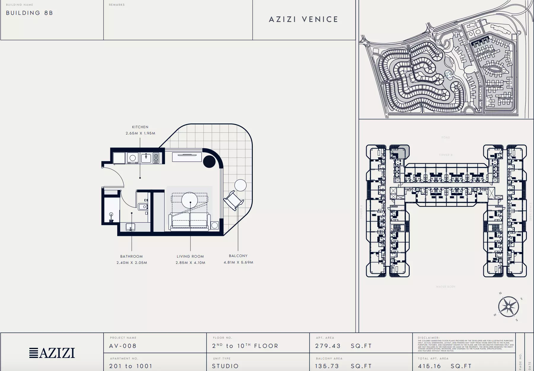 Azizi Venice 8 Type 201-Building B, studio