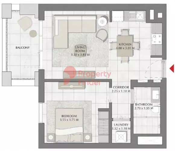 Creek Beach Surf Building 2, Level 7, 1 bed
