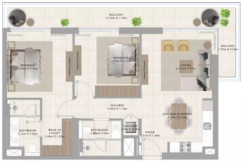 Greenside Residence Type 5A, 2 beds
