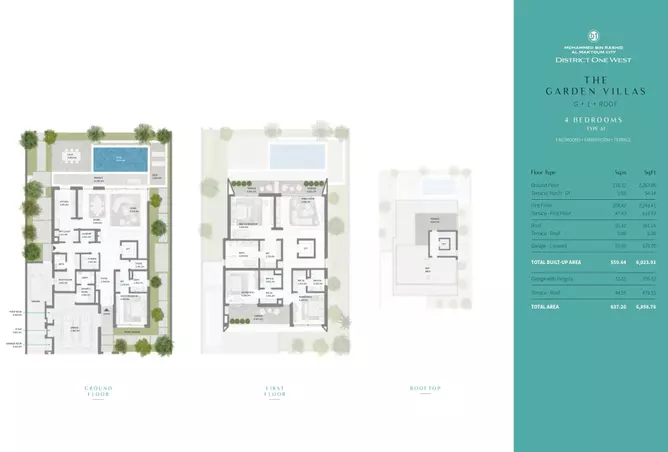 District One West By Nakheel — 4BR floor plan