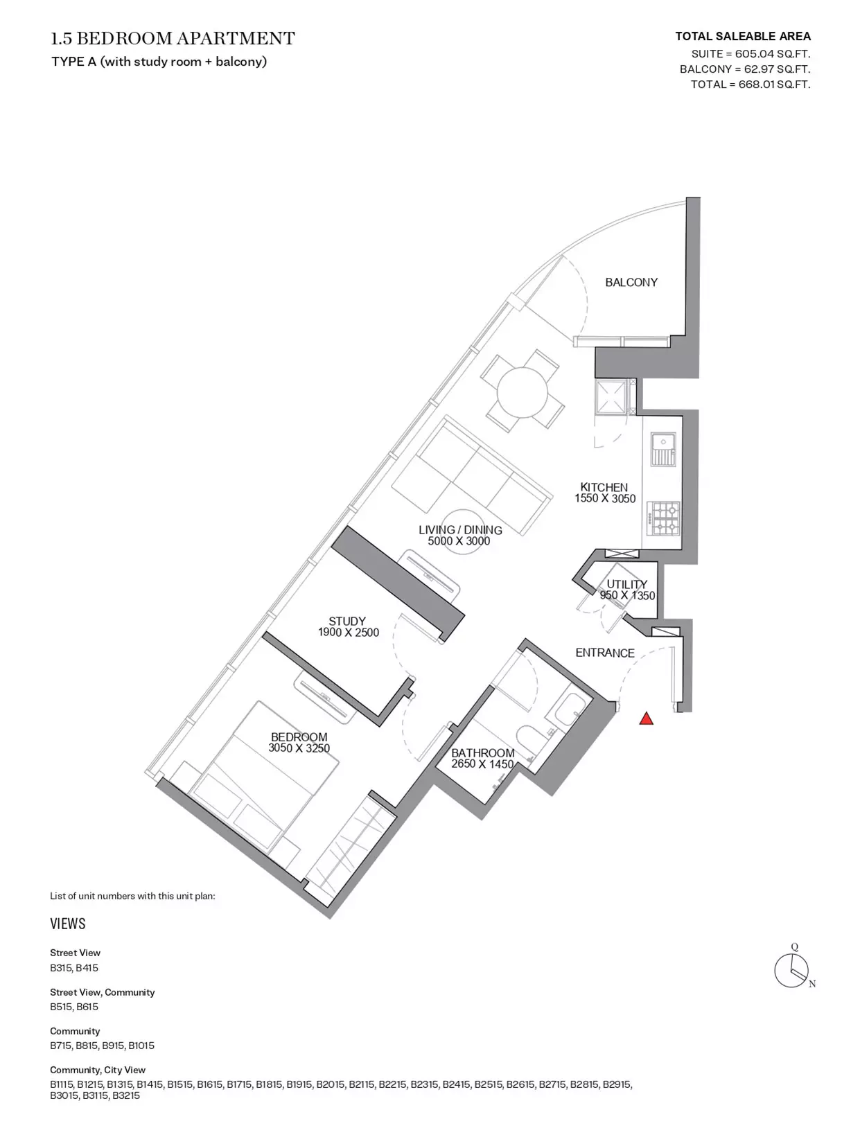 Sobha Orbis Type A -Tower B, 2 beds