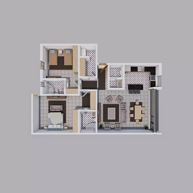 صورة مخطط ارضية الوحدة